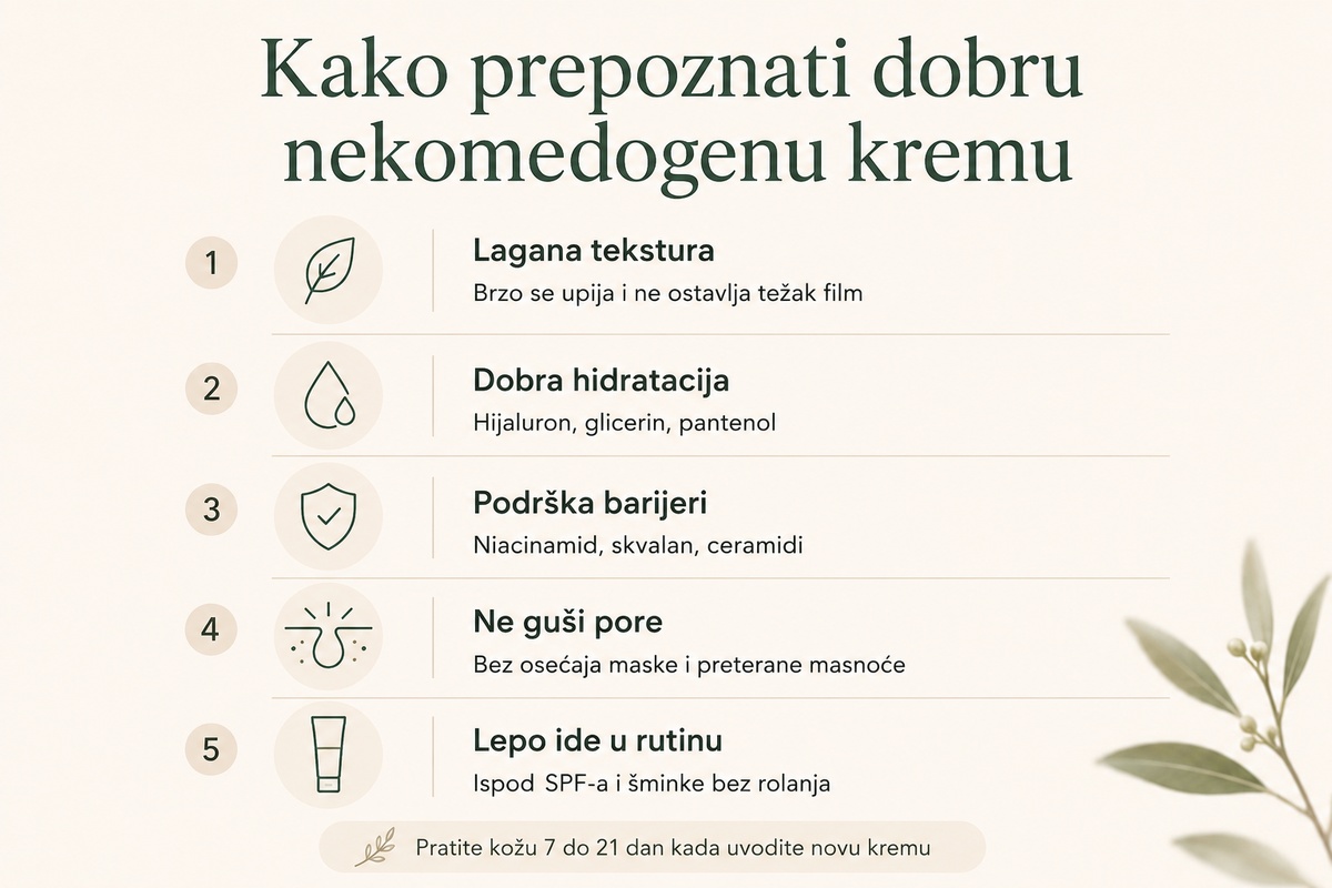 nekomedogena krema za lice